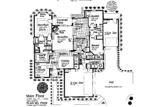 Floor Plan - Main Floor for Traditional House Plan #310-677 - 3 bed, 2.5 bath