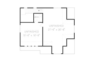 Floor Plan - Upper Floor for Craftsman House Plan #54-509, 0.5 bath