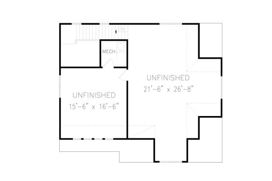 Floor Plan - Upper Floor for Craftsman House Plan #54-509, 0.5 bath