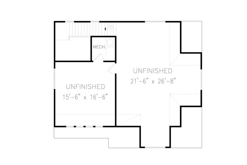 House Plan Design - Floor Plan - Upper Floor for Craftsman House Plan #54-509, 0.5 bath