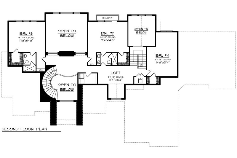 Architectural House Design - Floor Plan - Upper Floor for Traditional House Plan #70-1206 - 4 bed, 3.5 bath