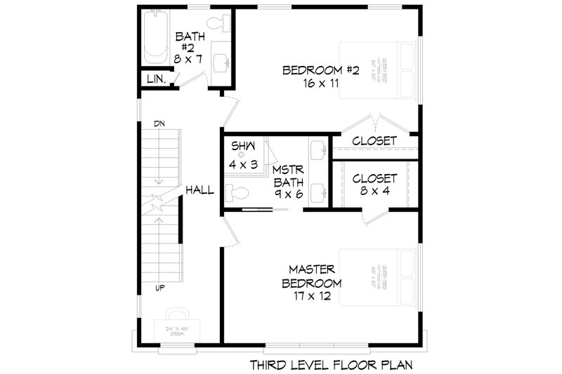 House Design - Floor Plan - Upper Floor 1 for Contemporary House Plan #932-1265 - 3 bed, 3.5 bath