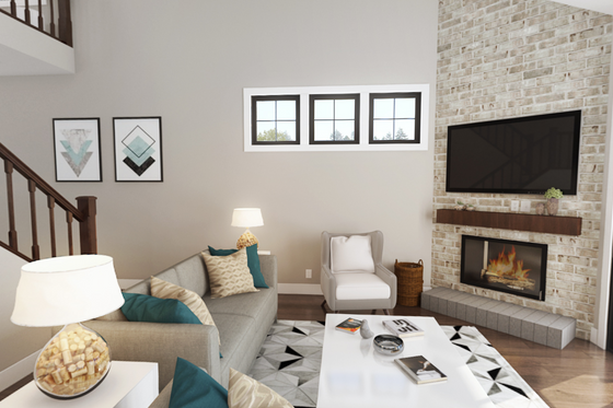 Interior - Family Room for Farmhouse House Plan #48-1043 - 4 bed, 3 bath