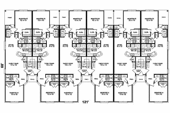 Floor Plan - Main Floor for Traditional House Plan #81-653 - 2 bed, 2 bath