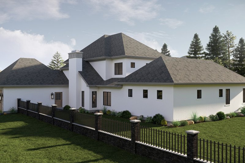 House Blueprint - Exterior - Rear Elevation 1 for Cottage House Plan #455-746 - 4 bed, 2.5 bath