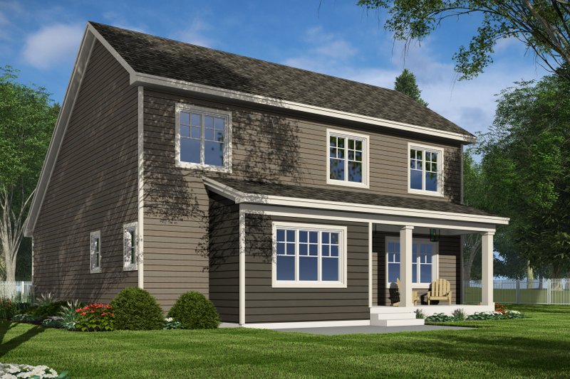 House Blueprint - Exterior - Rear Elevation 1 for Craftsman House Plan #51-1359 - 4 bed, 2.5 bath