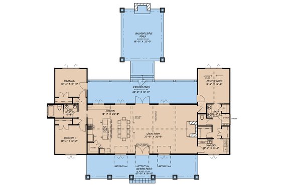 Floor Plan - Main Floor for Farmhouse House Plan #923-161 - 3 bed, 2 bath