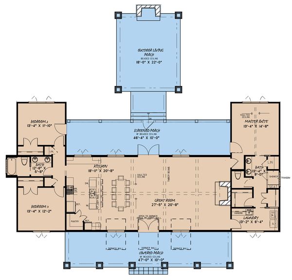 House Plan Design - Farmhouse Floor Plan - Main Floor Plan #923-161