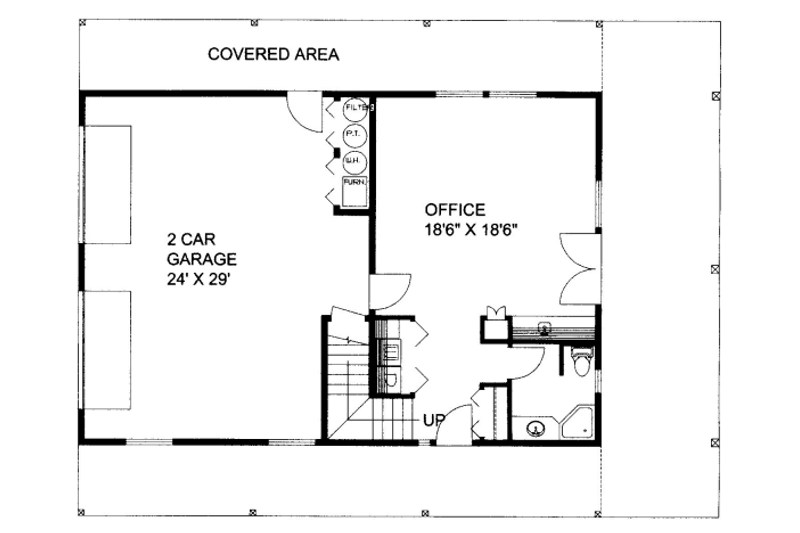 Home Plan - Floor Plan - Lower Floor for Traditional House Plan #117-714 - 2 bed, 3 bath