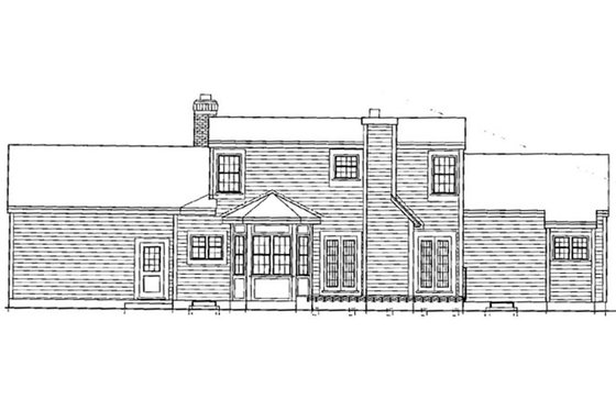 Exterior - Rear Elevation for Farmhouse House Plan #3-296 - 3 bed, 2.5 bath