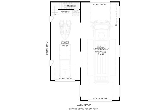 Floor Plan - Main Floor for Craftsman House Plan #932-996, 0 bath