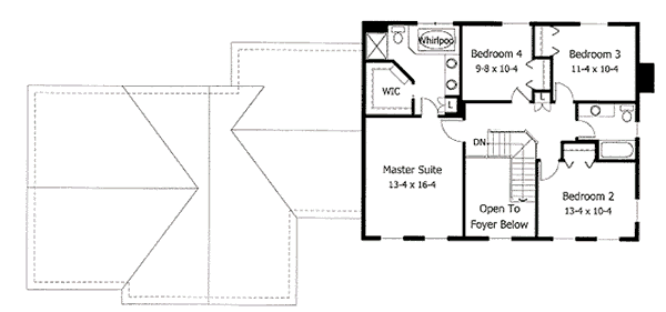 Colonial Floor Plan - Upper Floor Plan #51-120