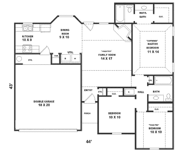 Traditional Floor Plan - Main Floor Plan #81-142