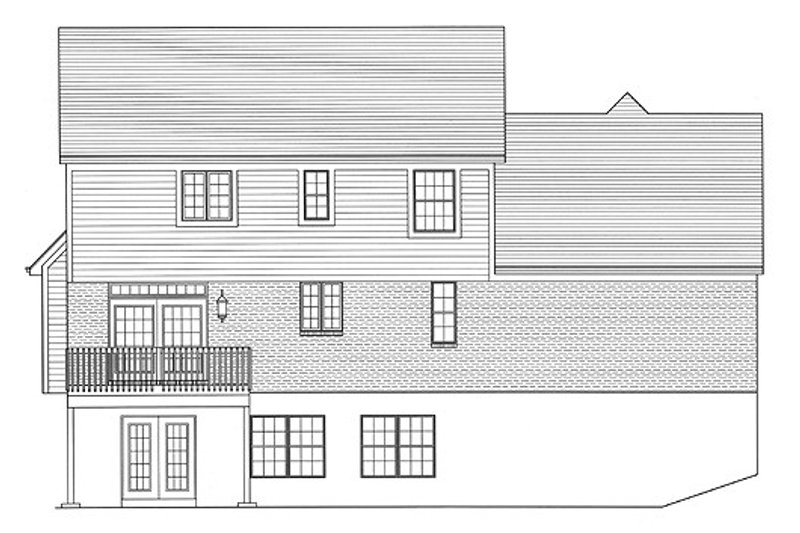 Architectural House Design - Exterior - Rear Elevation for Traditional House Plan #46-475 - 4 bed, 2.5 bath