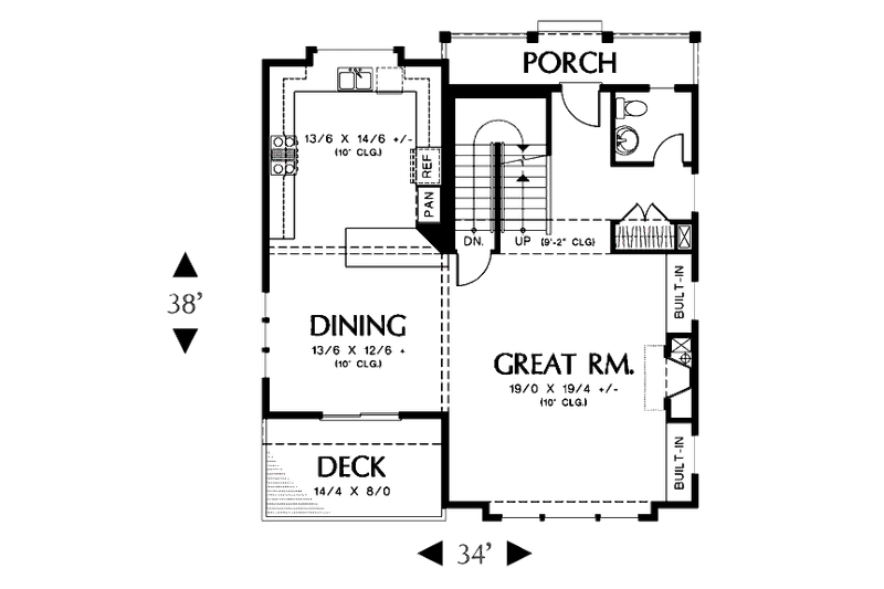 Architectural House Design - Floor Plan - Main Floor for Traditional House Plan #48-512 - 4 bed, 3.5 bath