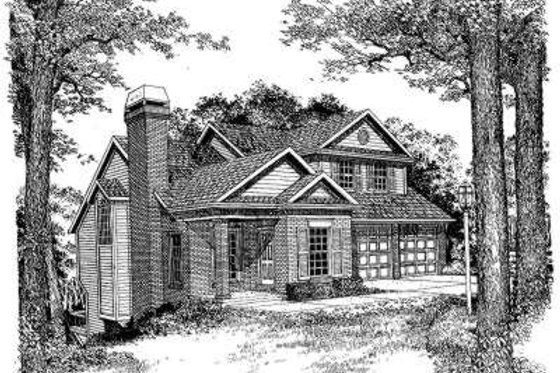 Exterior - Front Elevation for Traditional House Plan #322-106 - 3 bed, 3.5 bath