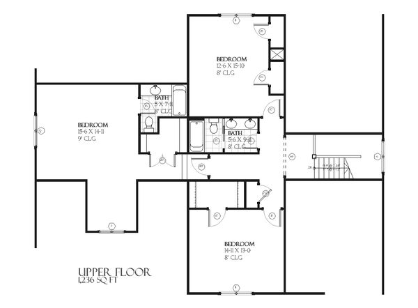 Farmhouse Floor Plan - Upper Floor Plan #901-58