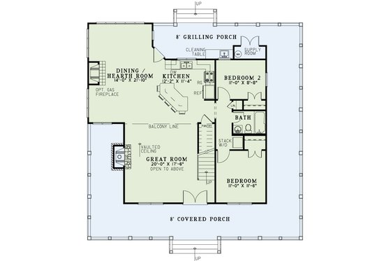Floor Plan - Main Floor for Country House Plan #17-2517 - 3 bed, 3 bath
