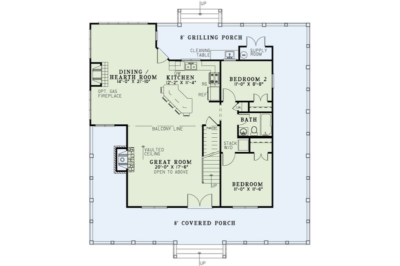 Dream House Plan - Floor Plan - Main Floor for Country House Plan #17-2517 - 3 bed, 3 bath