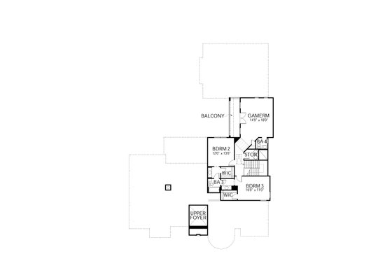 Floor Plan - Upper Floor for Mediterranean House Plan #80-207 - 4 bed, 4 bath