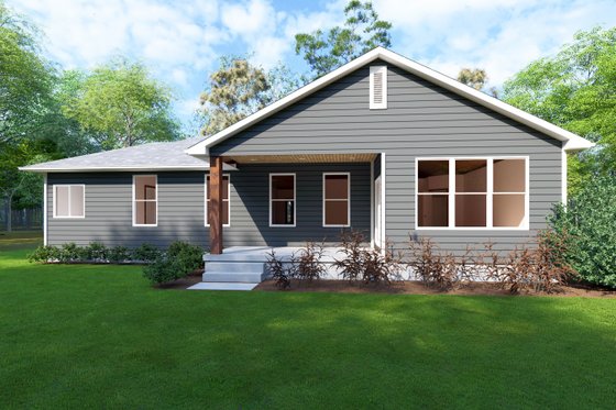 Exterior - Rear Elevation for Ranch House Plan #1111-7 - 3 bed, 2 bath
