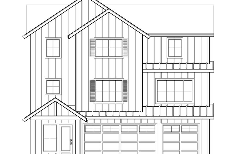 House Plan Design - Exterior - Front Elevation 4 for Farmhouse House Plan #569-98 - 5 bed, 4 bath