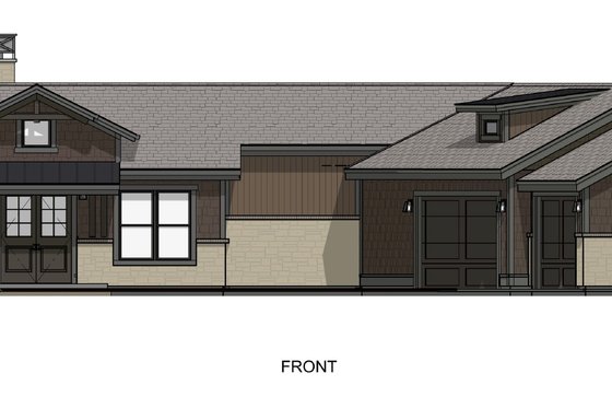 Exterior - Front Elevation 7 for Ranch House Plan #1069-34 - 3 bed, 2.5 bath