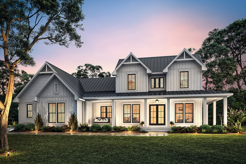 House Blueprint - Farmhouse Exterior - Front Elevation Plan #430-341