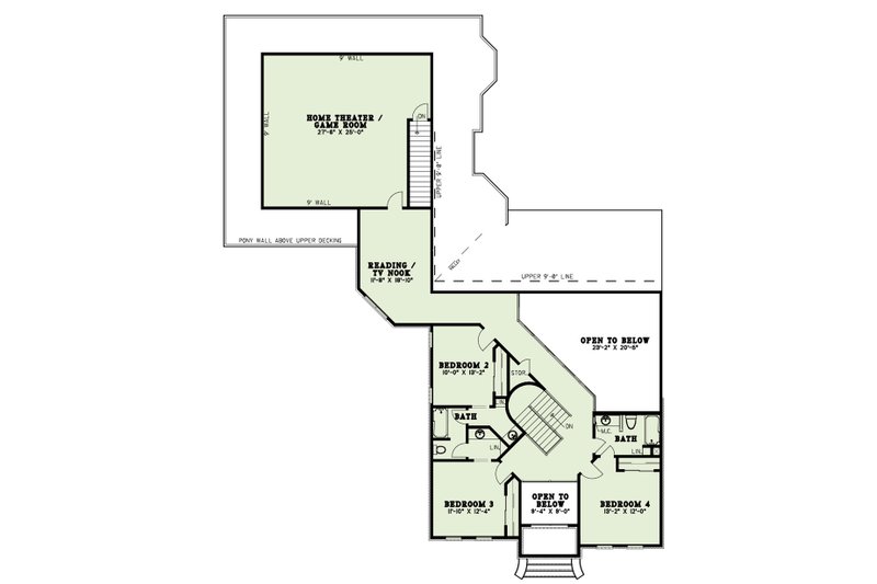 Dream House Plan - Floor Plan - Upper Floor for European House Plan #17-453 - 4 bed, 4 bath