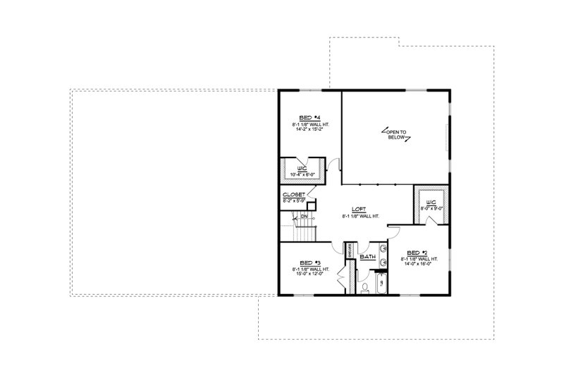 House Blueprint - Floor Plan - Upper Floor for Barndominium House Plan #1064-450 - 4 bed, 3.5 bath