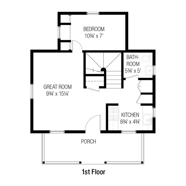 Cottage Floor Plan - Main Floor Plan #915-14
