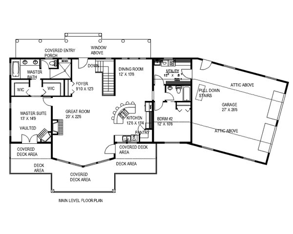 Craftsman Floor Plan - Main Floor Plan #117-1007