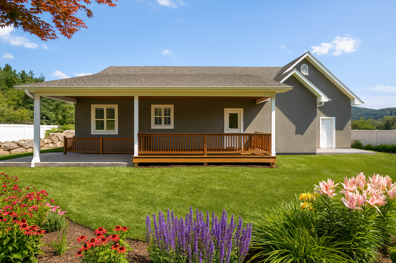 House Design - Exterior - Rear Elevation for Craftsman House Plan #1060-457 - 2 bed, 2 bath