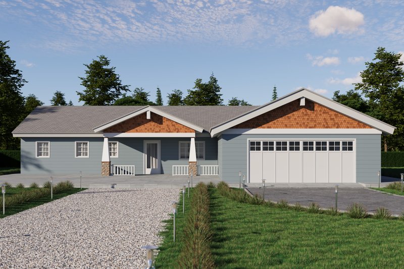 Craftsman Style House Plan - 3 Beds 2.5 Baths 1650 Sq/Ft Plan #1106-180 Exterior