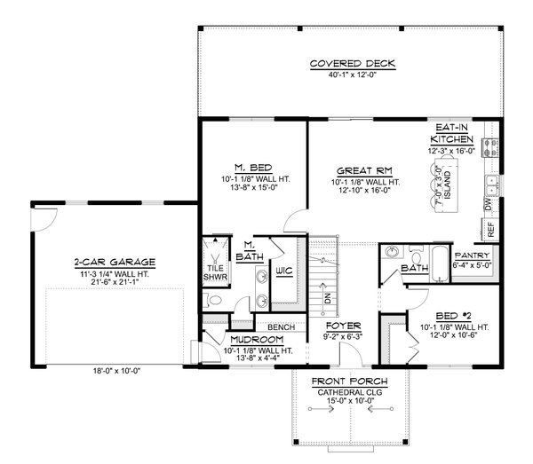 Architectural House Design - Floor Plan - Main Floor for Modern House Plan #1064-496 - 2 bed, 2 bath