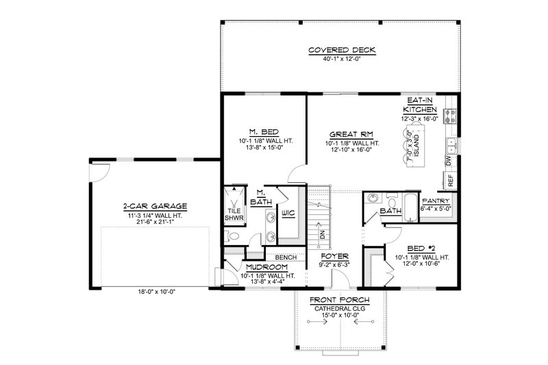 Architectural House Design - Floor Plan - Main Floor for Modern House Plan #1064-496 - 2 bed, 2 bath