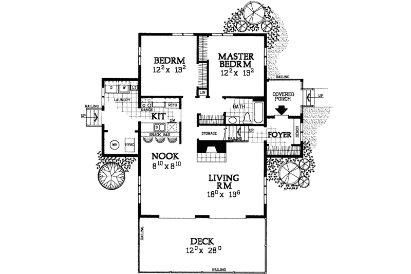 House Blueprint - Floor Plan - Main Floor House Plan #72-478 - 4 bed, 2 bath