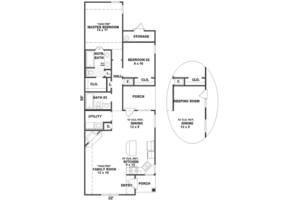 Floor Plan - Main Floor for Southern House Plan #81-120 - 2 bed, 2 bath