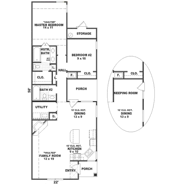 Southern Floor Plan - Main Floor Plan #81-120