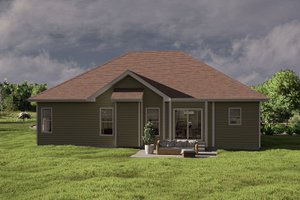Exterior - Rear Elevation for Traditional House Plan #455-82 - 3 bed, 2 bath
