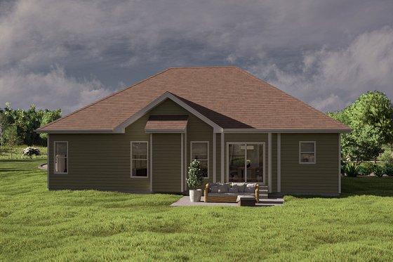 Exterior - Rear Elevation for Traditional House Plan #455-82 - 3 bed, 2 bath