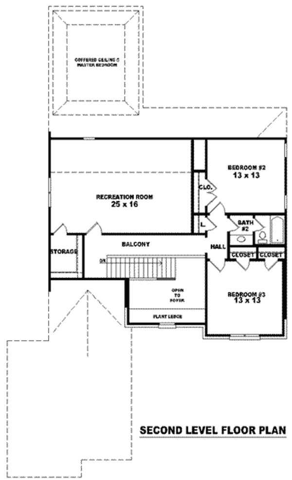 Floor Plan - Upper Floor for European House Plan #81-938 - 3 bed, 2.5 bath