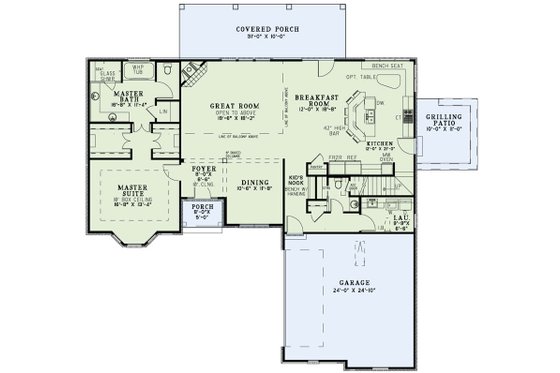 Floor Plan - Main Floor for European House Plan #17-2495 - 3 bed, 2.5 bath