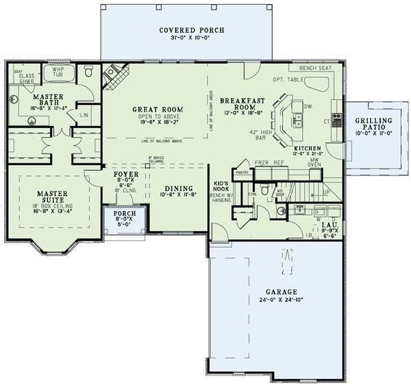 House Plan Design - European Floor Plan - Main Floor Plan #17-2495