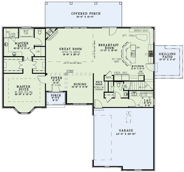 Architectural House Design - European Floor Plan - Main Floor Plan #17-2495