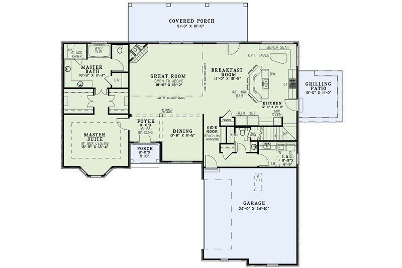 Home Plan - Floor Plan - Main Floor for European House Plan #17-2495 - 3 bed, 2.5 bath