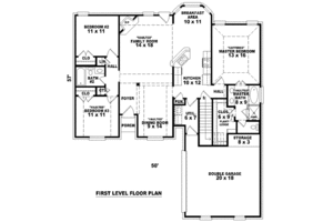 Floor Plan - Main Floor for European House Plan #81-802 - 3 bed, 2 bath