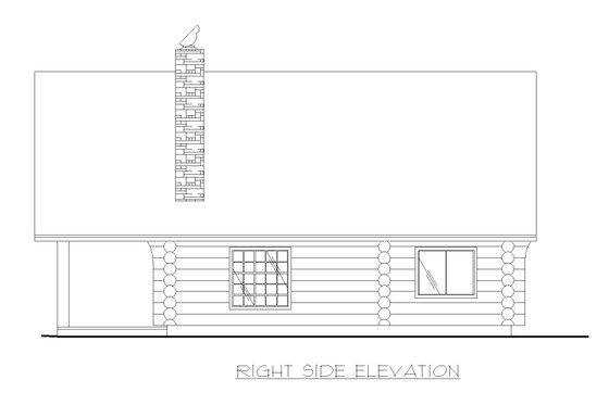 Exterior - Front Elevation 4 for Log House Plan #117-500 - 1 bed, 1 bath
