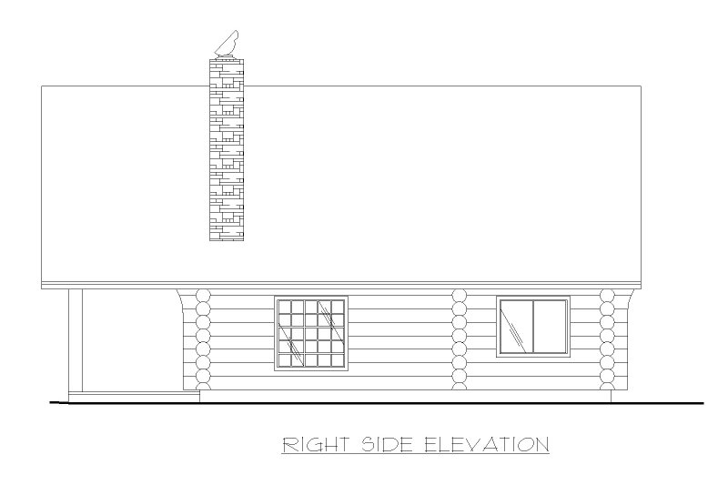 Home Plan - Exterior - Front Elevation 4 for Log House Plan #117-500 - 1 bed, 1 bath
