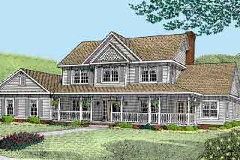 Country Style House Plan - 5 Beds 3.5 Baths 2750 Sq/Ft Plan #11-210
